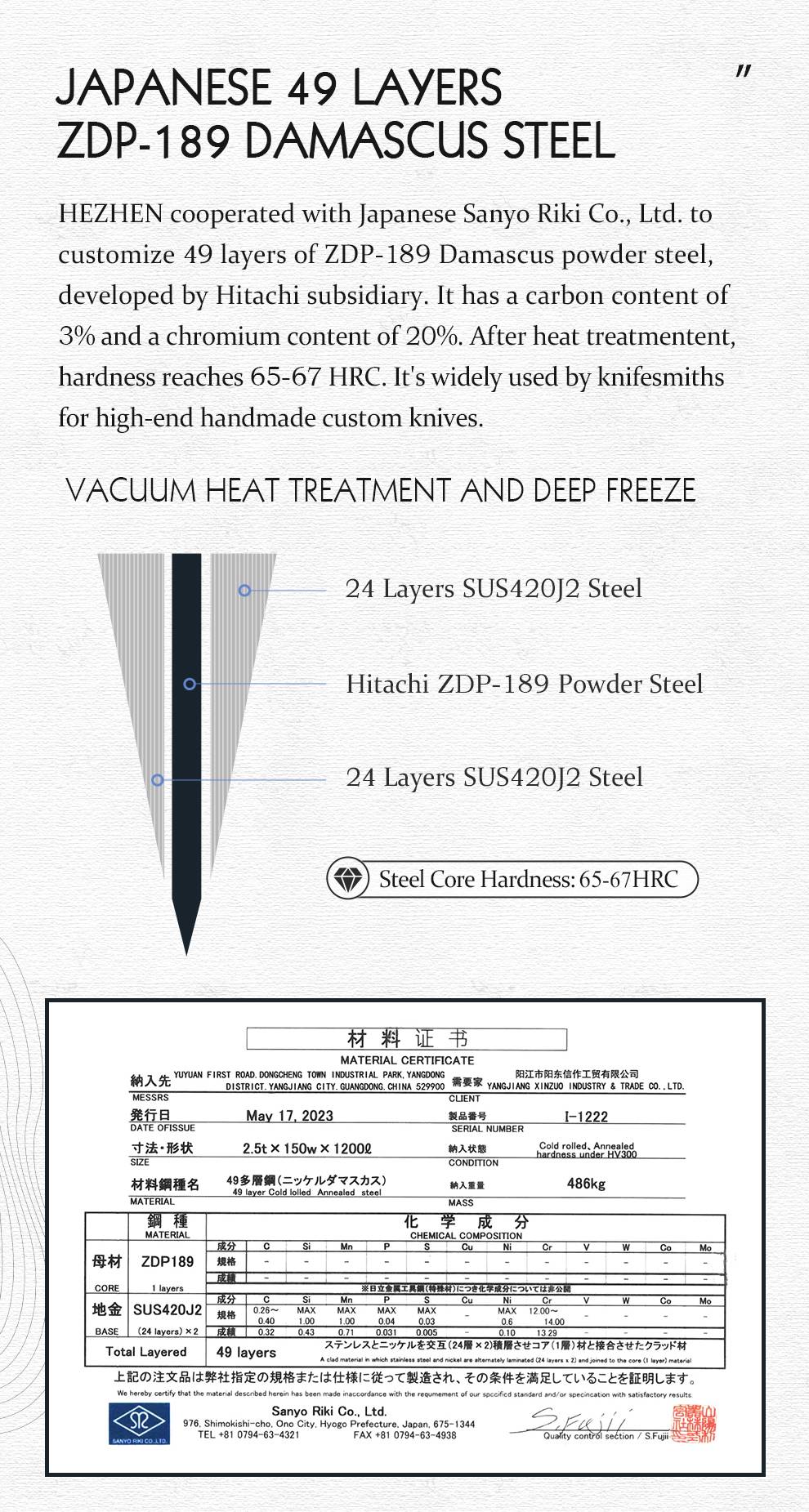HEZHEN 8.3 Inch Bunka Knife 49 Layers ZDP-189 Damascus steel Powder Core Steel Kitchen Cook Wooden Gift Box kiritsuke Knife