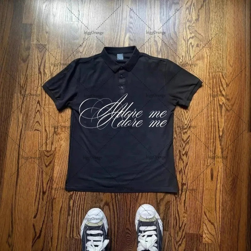 Harajuku Retro Striped Letters Fashionable Loose Cotton T-shirt Men Y2K High Street Fashion Clothing Punk Casual Short Sleeves