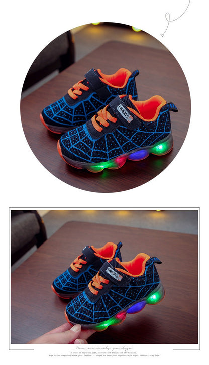 Disney Children's Sneakers Spiderman Boys Casual Shoes Spring Summer New Mesh Breathable Student Shoes Kids Anti-slip Casual Sho