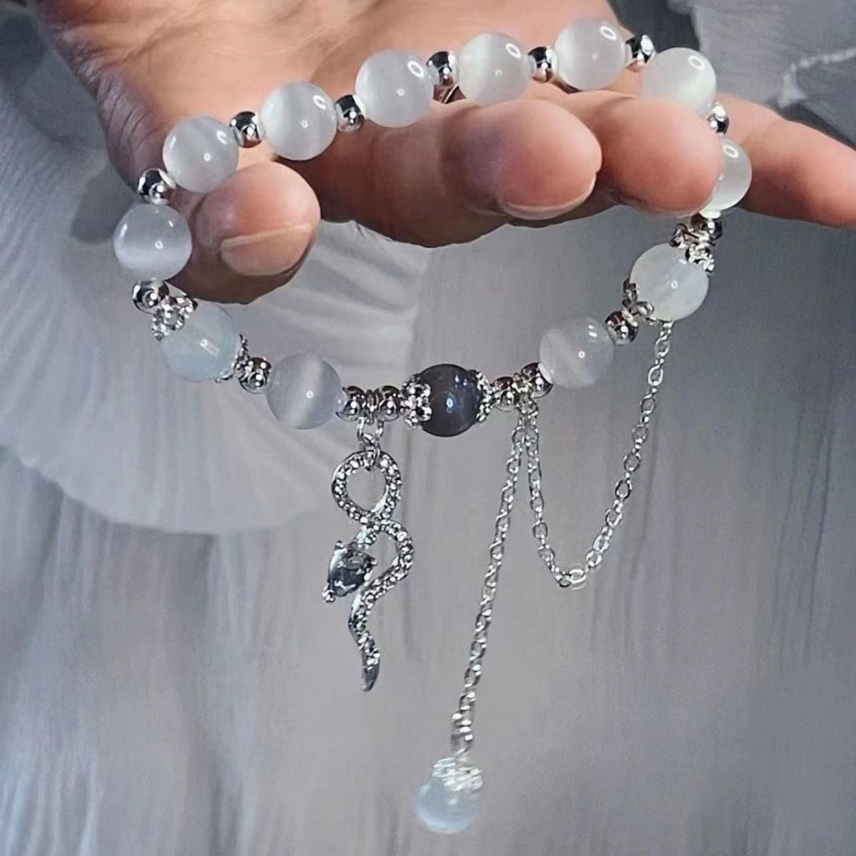 Nova pulseira de cristal com contas simples para mulheres meninas coreanas ins flor raposa pena borla pulseiras melhores amigas joias presentes 2024