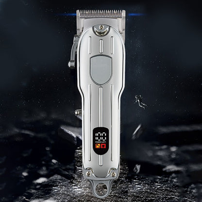 Rechargeable Electric Hair Clipper Powerful Long-Lasting Metal Display Hair Trimmer Professional Shaving Machine Men's Grooming