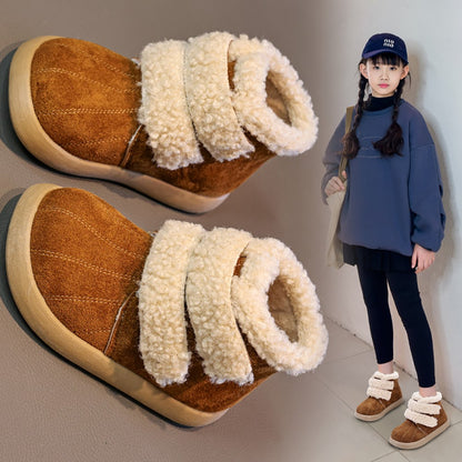 Thick Warm Plush Boots For Children 2025 New Designers Teenager Kid's Padded Boots Outdoor Hiking Boy's Girl's Snow Boots