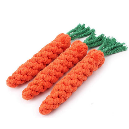 1 Peça Cenoura Corda Mordedor Brinquedos para Cães Brinquedos Seguros Duráveis Trançados para Cães Mordedores Resistentes para Filhotes Molares Limpeza de Dentes Corda de Algodão