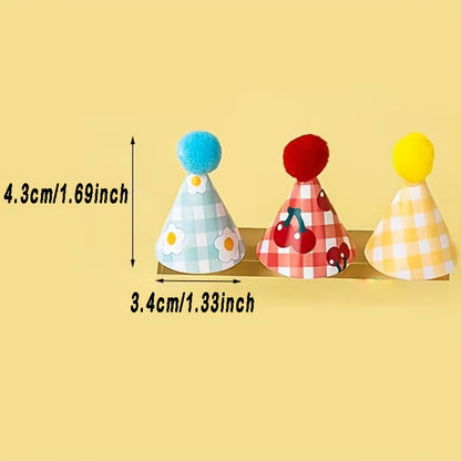 15Pcs/SET Mini Birthday Hat Cake Toppers DIY Cake Decoration Birthday Cake Top Flages Baby Shower Cupcake Toppers