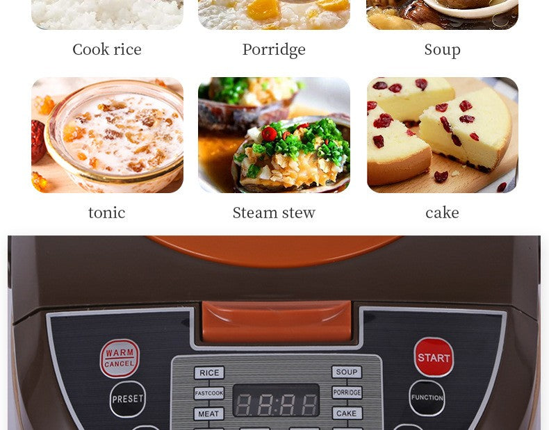 Panela de arroz elétrica inteligente de luxo, requintada, antiaderente, com baixa concentração de açúcar, 5L, para atacado