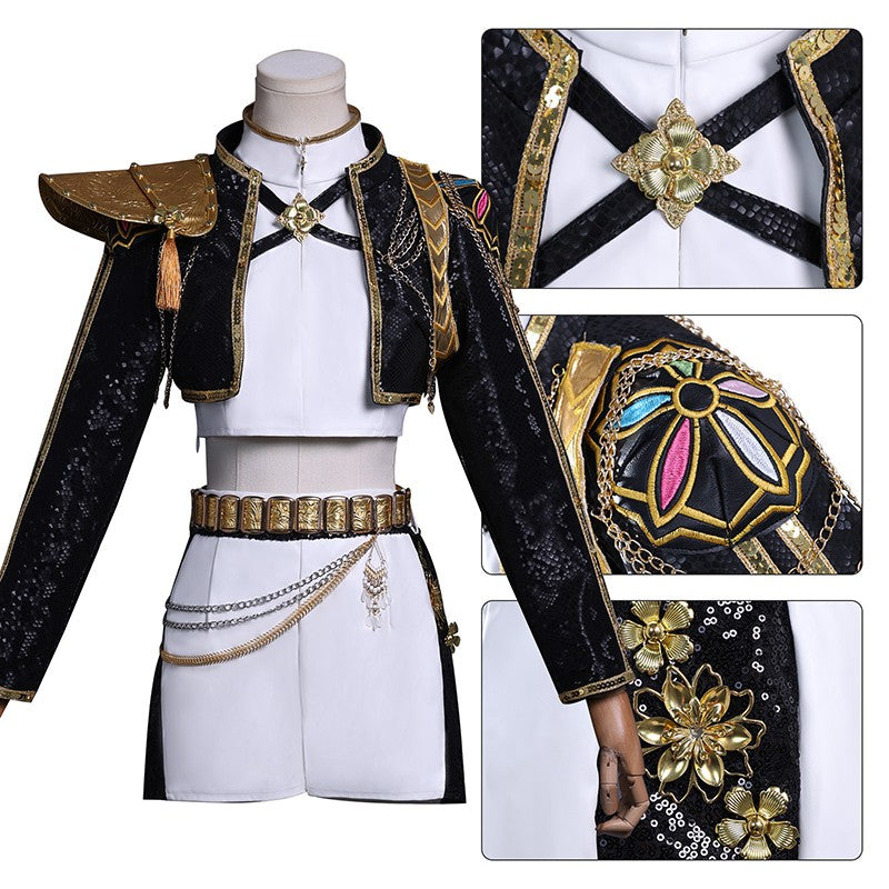 Black Golden Rumi Zoey Mira Cosplay Cosplay Costume Wig Women Suit Halloween Party Role Playing Outfit