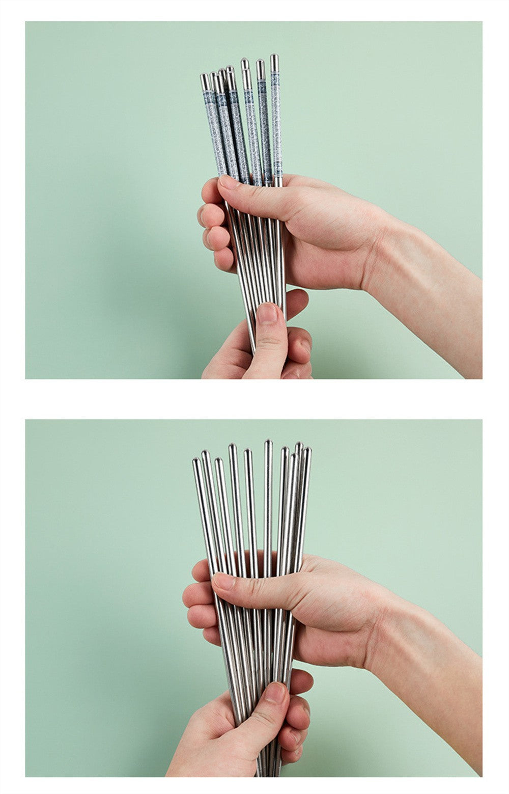 Conjunto de Hashis de Aço Inoxidável para Casa Hashis Reutilizáveis para Adultos Hashis Antiderrapantes Utensílios de Cozinha