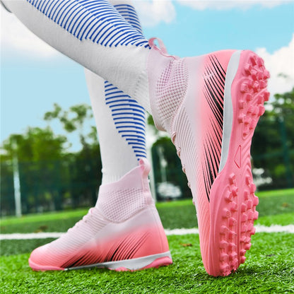 Men Fast Soccer Shoes Professional TF/FG Indoor Futsal Football Field Boot Unisex Society Cleats Long Spikes Sneaker Comfortable