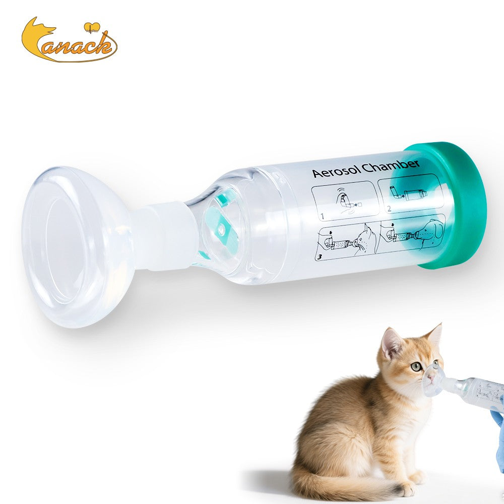 Câmara de Aerossol Felino Cão de Estimação Portátil Inalador Espaçador com Indicador de Respiração Máscara de Silicone para Equipamento Veterinário Clínica Veterinária