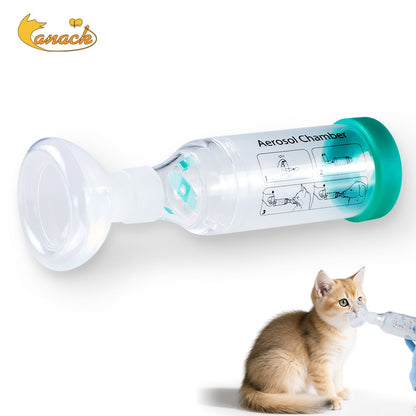 Câmara de Aerossol Felino Cão de Estimação Portátil Inalador Espaçador com Indicador de Respiração Máscara de Silicone para Equipamento Veterinário Clínica Veterinária