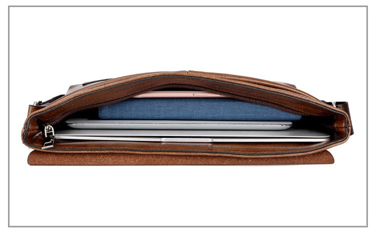 Business Shoulder Bag For IPAD PU Leather Business Handbag Men Messenger Bag Large Side Sling Bag Fashion Man Crossbody Bag