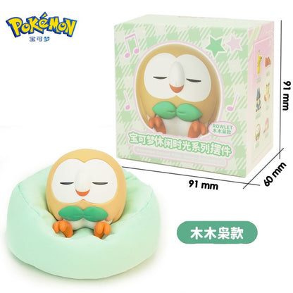 POKEMON Original Posição de Dormir Pikachu Charmander Slowpoke Meowth Rowlet Figuras Boneco de Ação Genuíno Brinquedo Presente