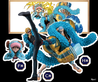 16CM Anime One Piece Sanji Figure 20th Anniversary Blue Set Boneco Modelo Brinquedo Colecionável Action Figure PVC