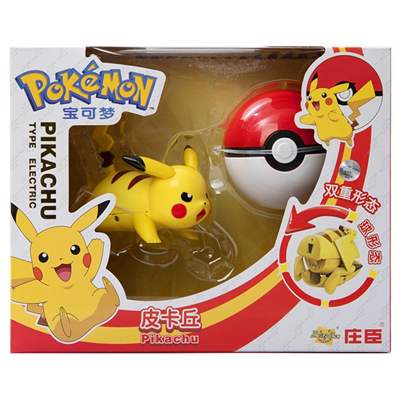 Sobre Pokémon Anime Figura Charizard Pikachu Gyarados Pocket Monster Figura Pokebola Brinquedo de Ação de Deformação Modelo Presente Infantil