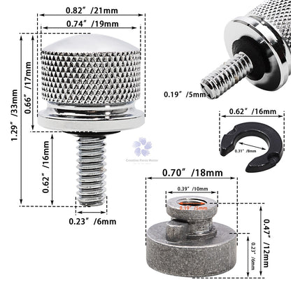 Quick Release Rear Fender Seat Bolt Nut Kit Motorcycle Mount Screw For Harley Sportster XL Softail FL Dyna Street Bob Road Glide