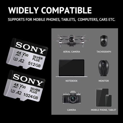 SONY Original Micro SD Card 512GB Memory Card UP TO 100MB/s C10 U3 Flash Memory Card Micro Tarjeta SD Free Adapter