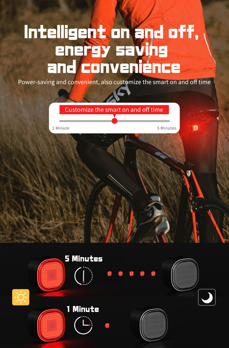 TOWILD TL08 Luz traseira com expressão inteligente 140 LEDs Sensor de frenagem Bluetooth Luz traseira de bicicleta personalizável
