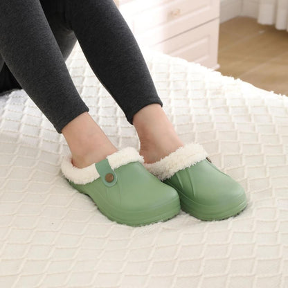 Kidmi Fur Lined Clogs Slippers For Women Classic Winter Waterproof House Slippers For Women With Padded Shoes EVA Garden Shoes