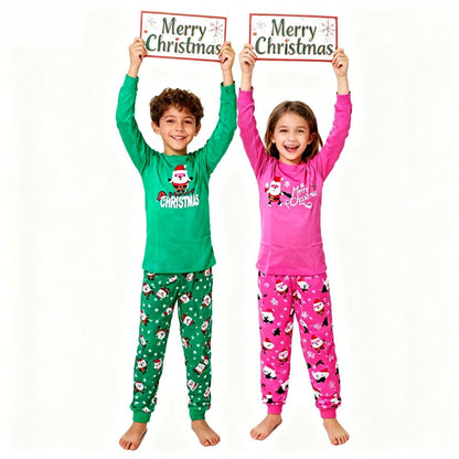 100 Cotton Children's Christmas Pajamas Sets Boys Santa Claus Sleepwear Xmas Toddler Baby Girls Pijamas Kids Christmas Pyjamas