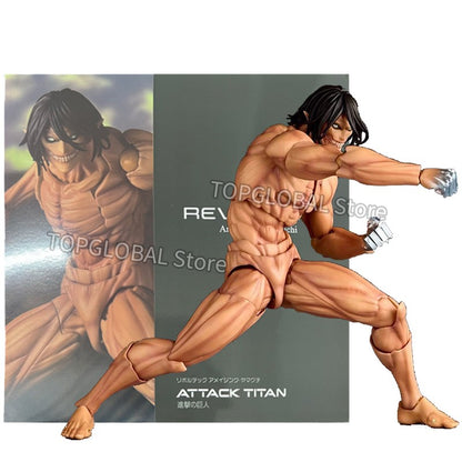 KAIYODO Attack on Titan Figura Revoltech AMAZING YAMAGUCHI Titã Blindado Eren Jaeger Anime Bonecos de Ação Modelo KO Brinquedos Presente