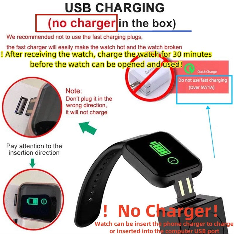 Smartwatch For Women Men Watches Heart Rate Monitor Electronic Fitness Smart Watch Calories Music Player 116Plus Y68 Bracelet