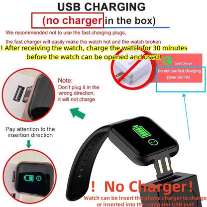 Smartwatch For Women Men Watches Heart Rate Monitor Electronic Fitness Smart Watch Calories Music Player 116Plus Y68 Bracelet