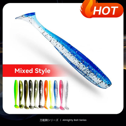 Bazuca 100mm 150mm Isca de Pesca Big Easy Shiner Shad Worm Silicone T Cauda Iscas Macias Wobbler Swimbait Pesca Baixo Perca Inverno