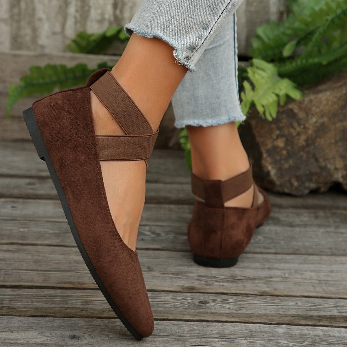 Women's Shoes Ballet Flats Shoes 2025 Spring/autumn Strap Ankle Elastic Sexy Ladies Elegant Comfortable Flats Shoes Size 36-43