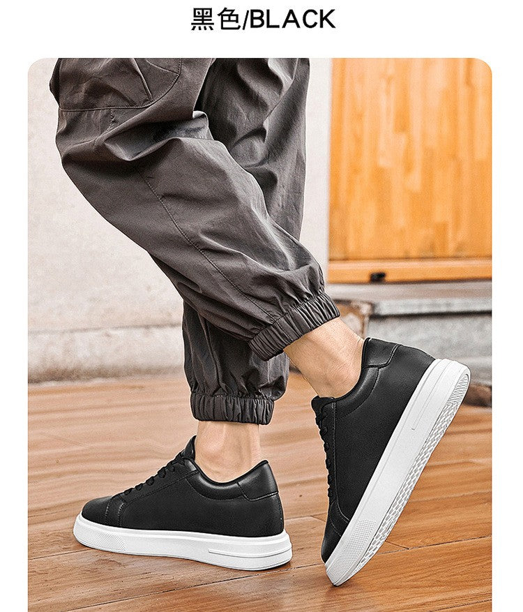 Heightening Casual Shoes Fashion PU Leather Elevator Shoes for Men 6cm 8cm 10cm Invisible Height Increase White Sneakers Cortex