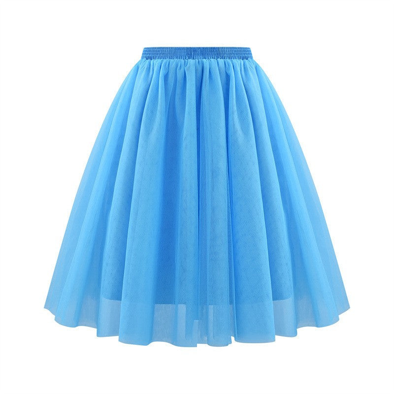 New Women's Tulle Skirt 50s Rockabilly Petticoat Tutu Underskirt Retro Ballet Dance Skirt 3-Layer Tulle Ballet Carnival Costume