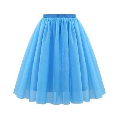 New Women's Tulle Skirt 50s Rockabilly Petticoat Tutu Underskirt Retro Ballet Dance Skirt 3-Layer Tulle Ballet Carnival Costume