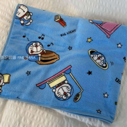 Desenho Animado Doraemon Cobertor de Flanela Macio Confortável Manta para Dormir Estilo Japonês Cobertor para Soneca Colcha para Quarto Menina Crianças