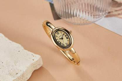 Fashionable Luxury Elegant ladies' Bracelet Watch Roman Numeral Oval Waterproof Women's Quartz Watch reloj ???? ??????? ????????