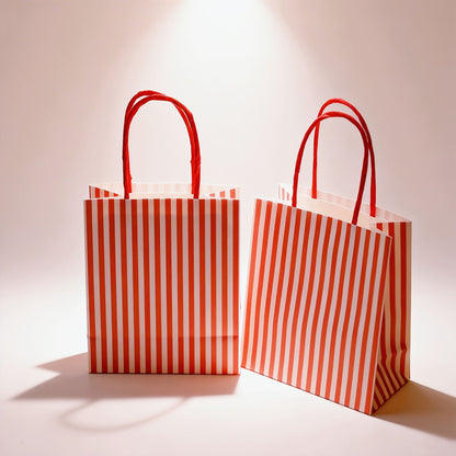 10Pcs Party Gift Bags Heart Candy Goodie Favor Kraft Paper Bags with Handles Gift Wrap for Birthday Wedding Anniversary Dating
