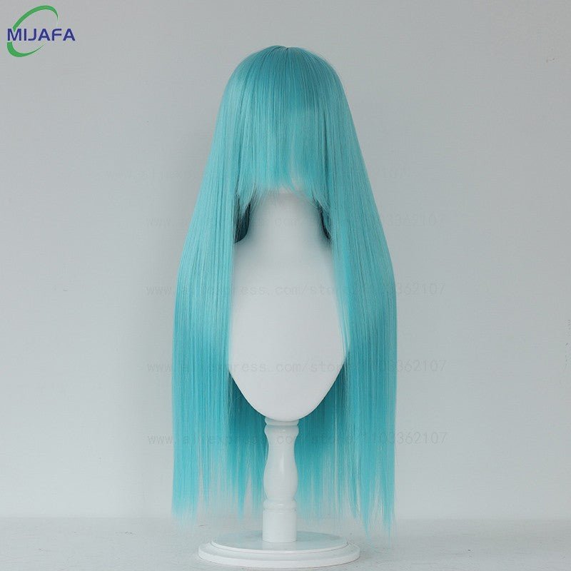 Peruca de Cosplay Longa e Lisa de Altíssima Qualidade, 400g, 48 Cores, 60cm, com Franja, Resistente ao Calor, Perucas Anime + Touca de Peruca