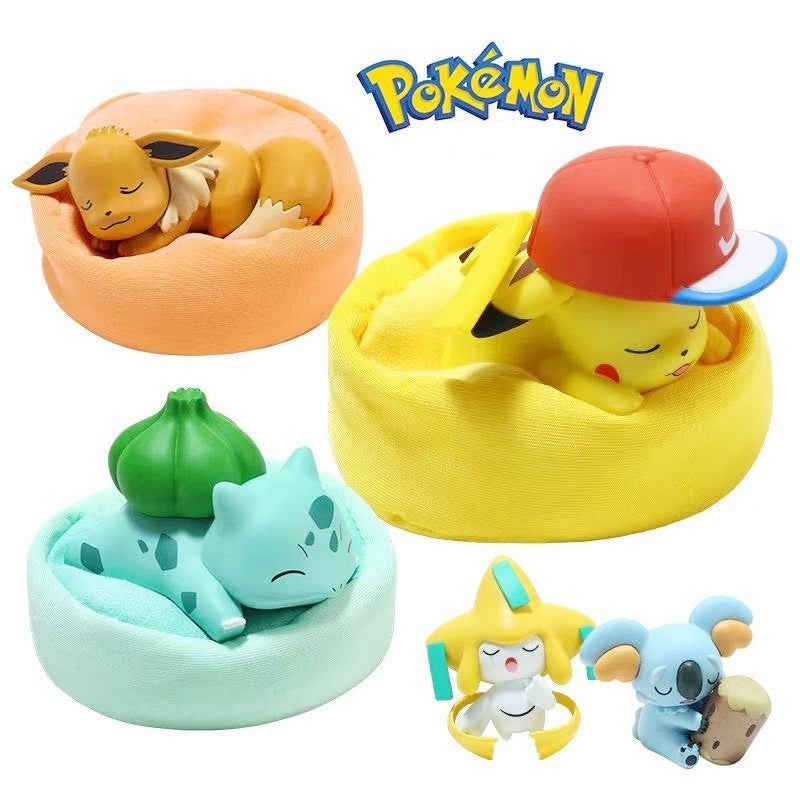 Pokemon Anime Pikachu Eevee Presente de Bolso Série Sonho Estrelado Pokémon Bonecos de Ação Bulbasaur Snorlax Modelo de Monstro Enfeites de Brinquedo