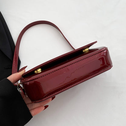 Solid color personalized women's bag Angola red classic style small bag light luxury texture shoulder bag