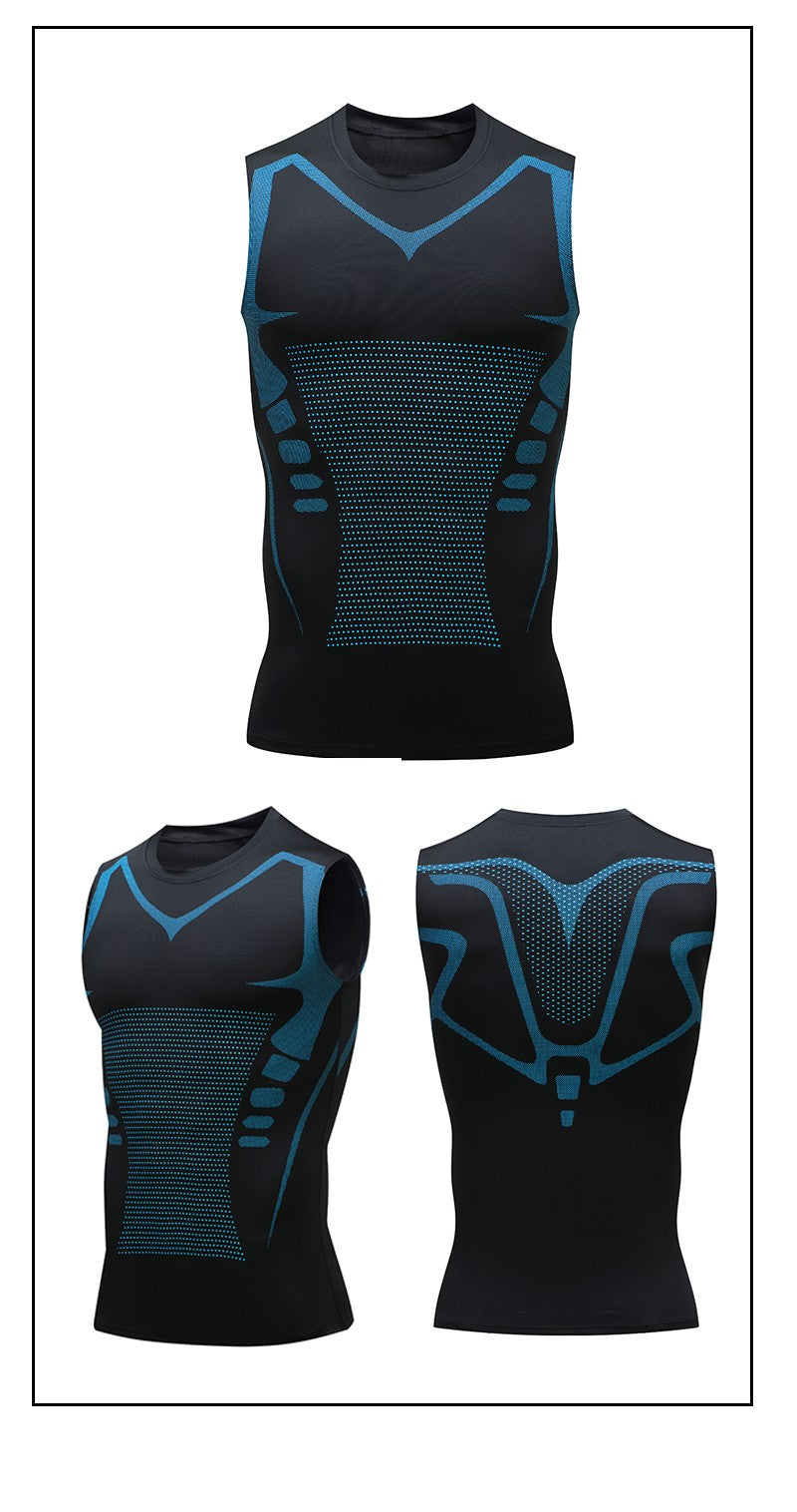 Compression Tank Top Men Gym Shirt Sleeveless Quick Dry Printing Sportswear Male Fitness Bodybuilding Vest Workout Muscle Top