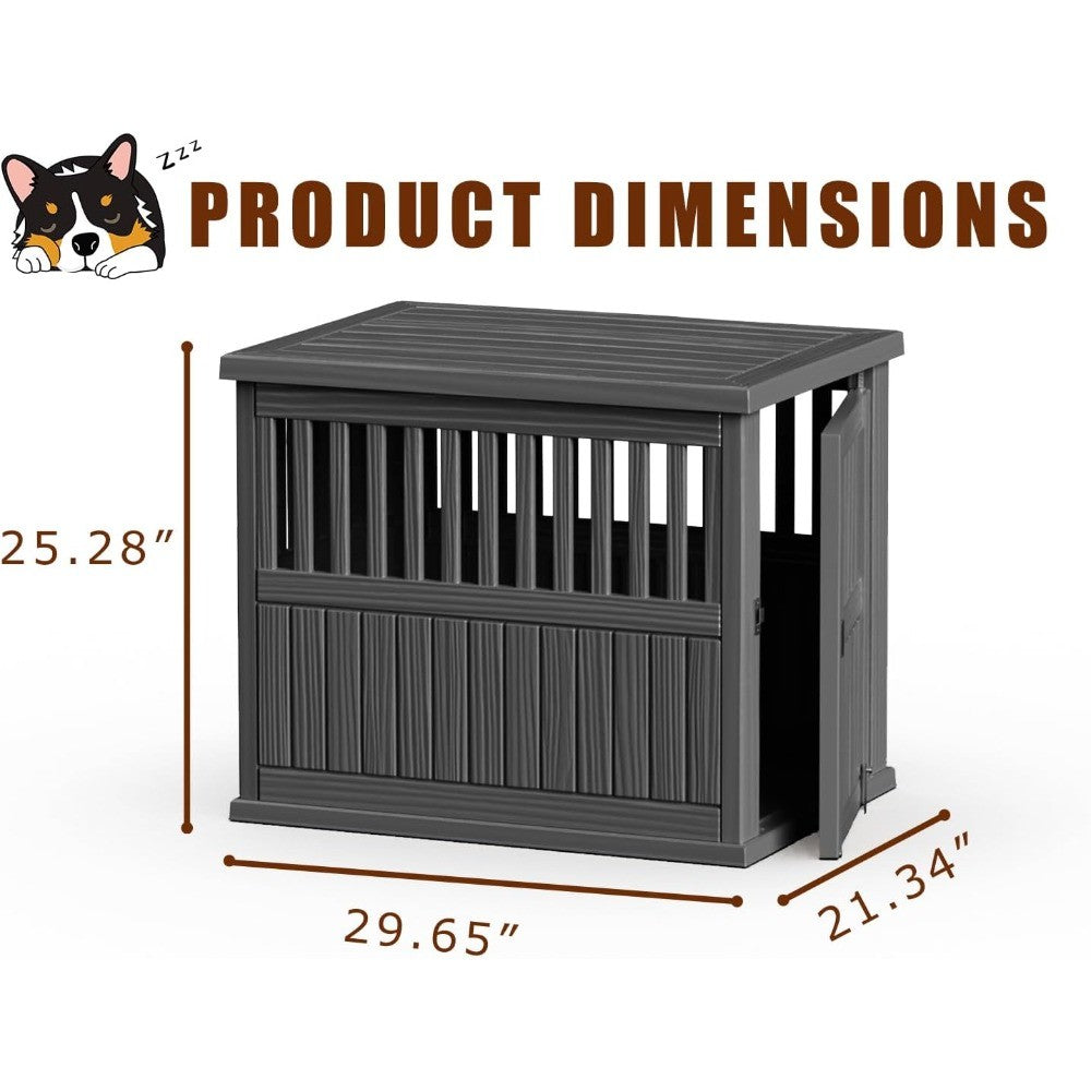 Caixa de Cachorro 30 polegadas, Móvel, Gaiola Canil para Cães de Grande Porte com Fechadura, Gaiola Decorativa para Cães, Mesa Lateral para Cães Pequenos/Médios,