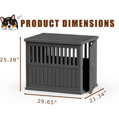 Caixa de Cachorro 30 polegadas, Móvel, Gaiola Canil para Cães de Grande Porte com Fechadura, Gaiola Decorativa para Cães, Mesa Lateral para Cães Pequenos/Médios,