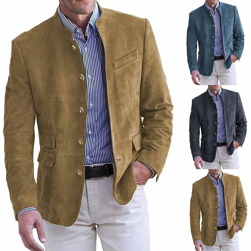2024 Autumn New European and American Men's Commuting Single Breasted Casual Suit Jacket Blazers Coat for Men