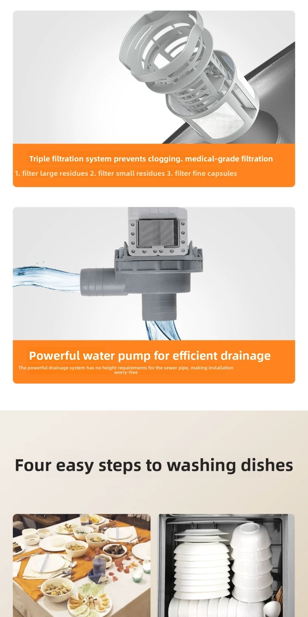 Daimei x1 Single Slot Dishwasher Independent Fully Automatic Sink Corner Small Recessed Pot Dishwasher
