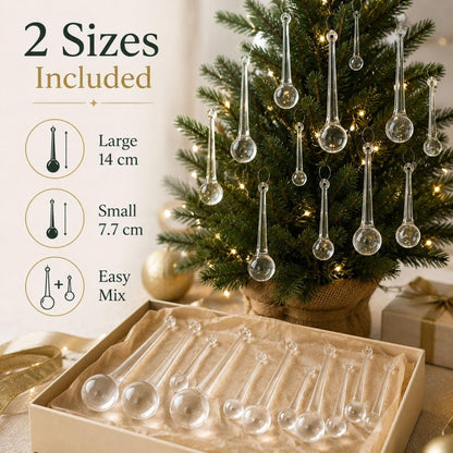 6-30Pcs DIY Crystal Raindrops Hanging Pendants Christmas Tree Lamp Glass Beads Curtain Decoration Home Party Ornaments Supplies