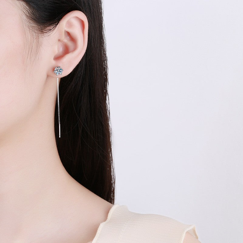 Brincos Pendentes de Moissanite de Dez Quilates para Mulheres, Joia Elegante com Corte Hexagonal, Presente de Luxo para Aniversário e Festas