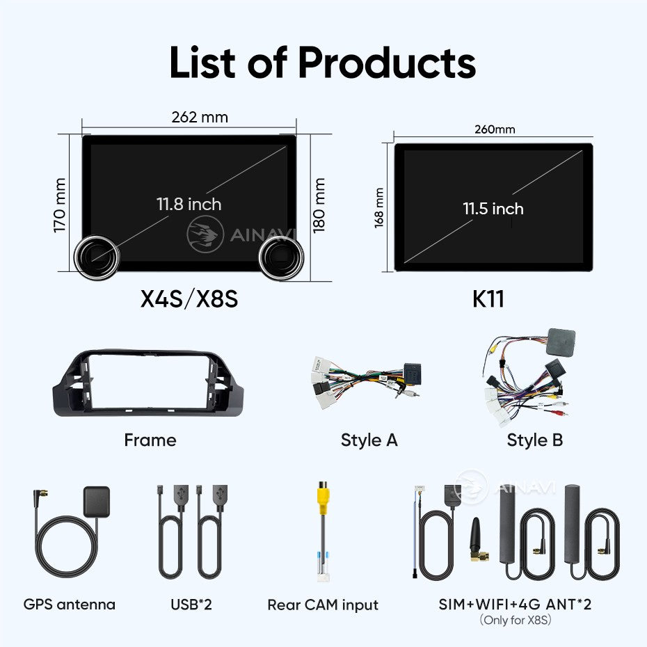 Ainavi 2K Screen Car Radio For Toyota RAV4 2020 2021 2022 2023 2024 2025 XA50 RAV 4 Wireless Carplay Android Auto Car Multimedia