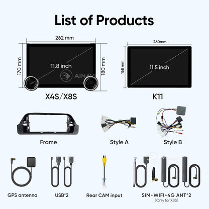 Ainavi 2K Screen Car Radio For Toyota RAV4 2020 2021 2022 2023 2024 2025 XA50 RAV 4 Wireless Carplay Android Auto Car Multimedia