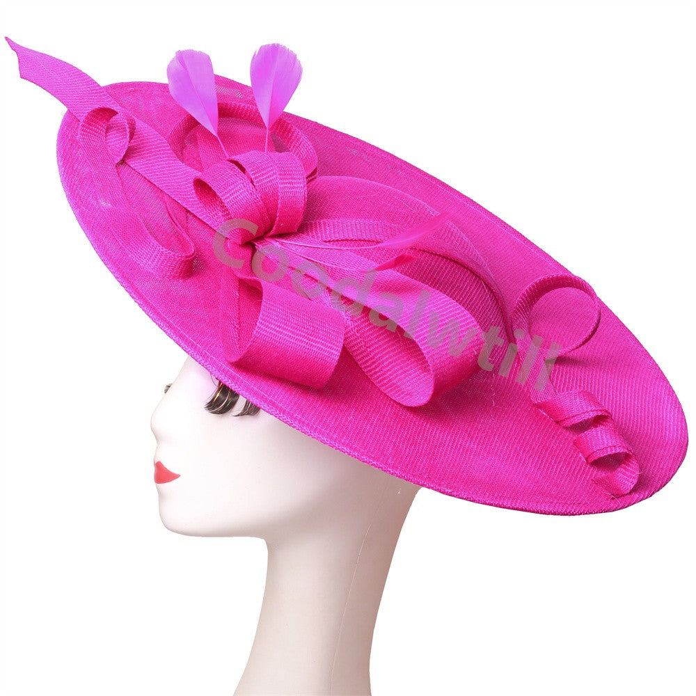 Royal Ascot Big Fascinator Hats Headband Ladies Church Kentucky Derby Headpiece Ladies Race Fashion Hair Accessories Bride Hats