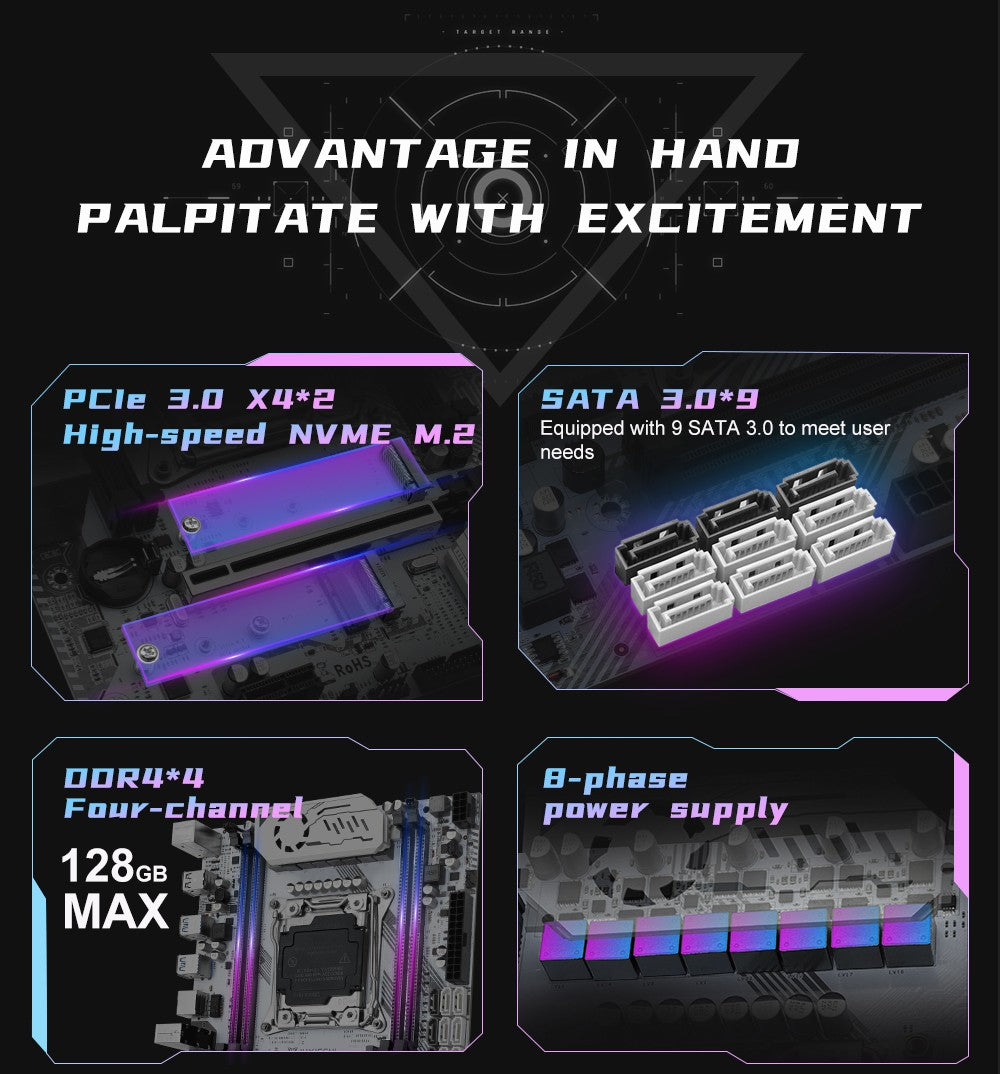 MACHINIST New upgrade X99 Motherboard kit Optional LGA 2011-3 Xeon E5 2680 V4 CPU and 16GB DDR4 RAM NVME M.2 TPM 2.0 Interface