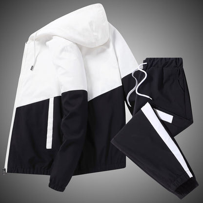 2025 Men Tracksuit Casual Joggers Hooded Sportswear Jackets And Pants 2 Piece Sets Hip Hop Running Sports Suit