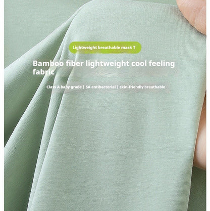 64% Cotton 25% Bamboo Fiber Cool T Shirt Men Short Sleeve Summer Tops For Men Round Neck Skin Friendly Solid Color Male Clothes